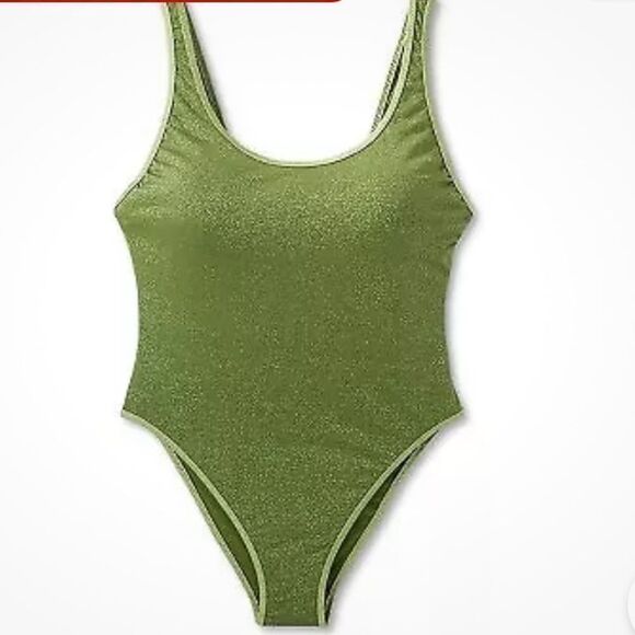 NWT Fe Noel X Target Metallic Green One Piece Bathing Suit, Size XXL - Picture 2 of 13